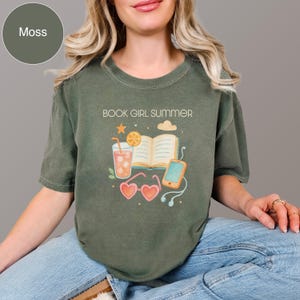 Book Girl Summer Tee, Cute Reader Shirt, Beach Vacation Top, Book Lover Gift, Summer Vibes Tee, Bookworm Apparel, Comfort Colors