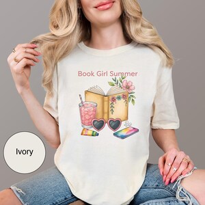 Book Girl Summer Tee, Cute Reader Shirt, Beach Vacation Top, Book Lover Gift, Summer Vibes Tee, Bookworm Apparel, Comfort Colors
