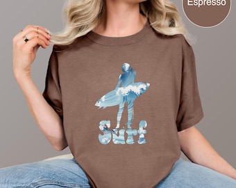Surf Shirt, California Beach Vibes, Surf Chinoiserie Shirt, Beach Shirt, Surfing Tee, Gift for Surfer, Summer Vacation Shirt