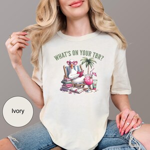 What&#39;s on Your TBR Shirt, Book Girl Summer, Funny Reader Shirt, Beach Vacation Top, Book Lover Gift, Comfort Colors, Book Nerd Gift