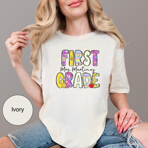 Personalized First Grade Teacher Shirt, Custom First Grade Tee, Unique Gift for Teachers, Back to School Shirt, Teacher Appreciation Shirt