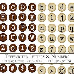 Digitale typemachine, letters en cijfers, afdrukbare ongewenste tijdschrift, kortstondige, vintage grunge, kieskeurige snit, vintage typografie, Instant Download