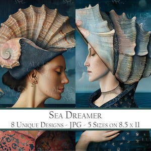 Cartes maritimes ATC | Collage éphémères | Cartes de journalisation | Découpes imprimables pour scrapbooking | Images de revues d'art surréaliste | Impressions d'art | Télécharger