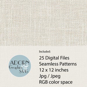 Pode incluir: Um download digital de 25 padr&otilde;es sem costura em formato JPG. Os padr&otilde;es medem 30,48 cm por 30,48 cm e est&atilde;o em espa&ccedil;o de cor RGB. O texto "ADORN Graphics SVG" est&aacute; no canto inferior esquerdo da imagem.