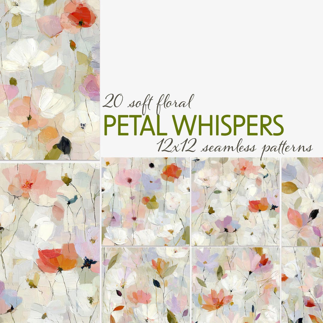 Seamless Floral Digital Paper Pack – 20 Seamless 12x12 Patterns for ...