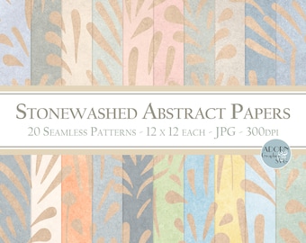 Abstract Pattern Paper Pack, Stone Wash Digital Backgrounds, Junk Journal, Scrapbooking, Gradient Paper, Seamless Patterns, Graphic Design