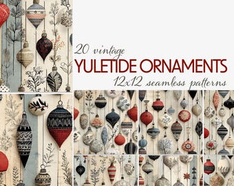 "Weihnachts-Weihnachts-Verzierungs-Digital-Papier-Set: Weihnachts-Sammelalbum, nahtlose Muster (digitaler Download)"