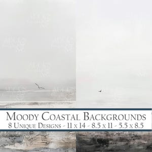 Páginas de fondo de Moody Coast, Papel digital costero, Scrapbooking, Artesanías de papel, Páginas de diarios basura, Páginas de diarios de arte, Suministros para hacer tarjetas