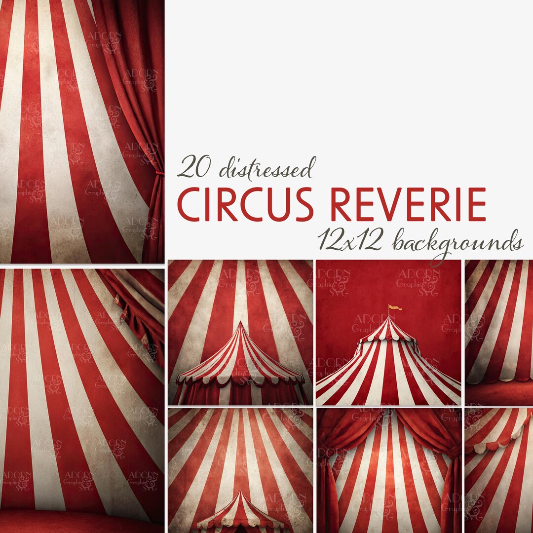 Circus Tent Backgrounds, Red & White Striped Vintage Circus Backdrop ...