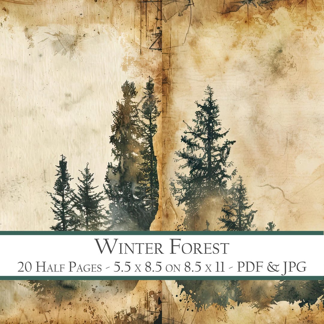 Winter Forest Junk Journal Pages, Digital Paper, Printable Journal ...