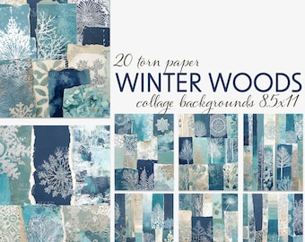 Layered Woodland Background Papers for Junk Journals, Scrapbooking, Collage & Mixed Media (8.5x11 Printable)