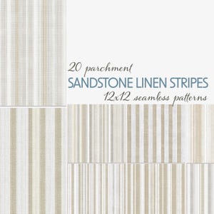 Sandstone Linen Stripes Digital Paper: 12x12 Scrapbook Textures, Seamless Craft Pages