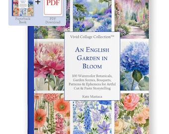 An English Garden in Bloom Book and PDF - Flowers, Ephemera, Patterns and Backgrounds