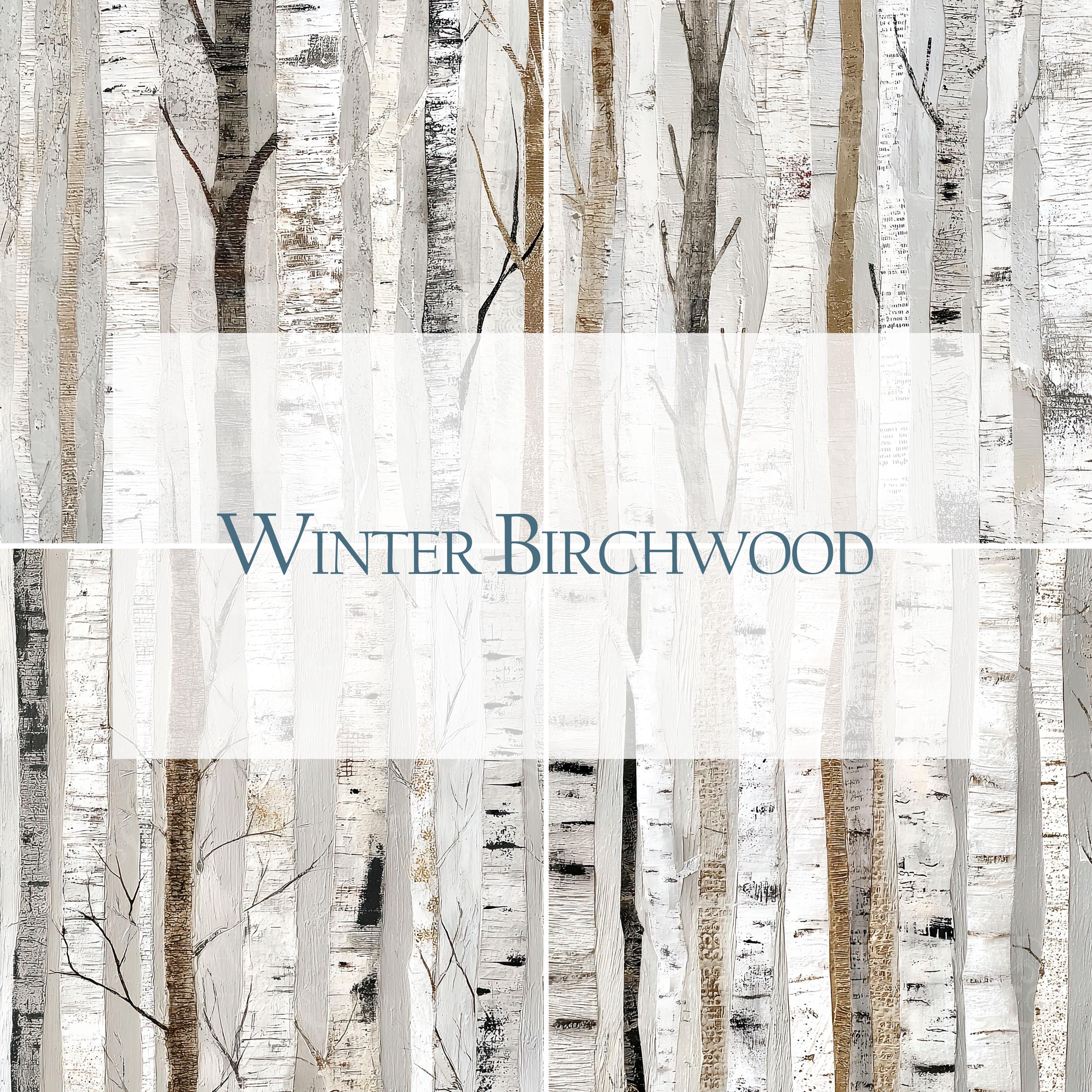 Seamless Birch Tree Digital Papers – 20 Winter Woodland Backgrounds ...