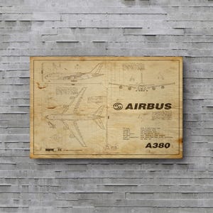 Airbus A380 Poster, Blueprint of A380, Pictures of Planes, Gift For Pilot, Aviation Art, Plane Poster, Digital Download, Mancave Plane Art