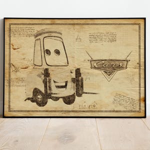 Guido Picture, Lightning McQueen, Kidsart, Gift For Child, Cars Poster, Cars Print, Nursery Poster, Cars Wall Art, Cars Movie Poster, Art