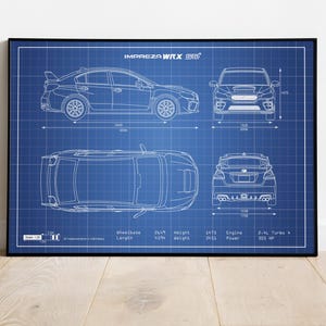 Impreza WRX Picture, Car Poster Art, Car Accessories, Gift For Him, Gift For Dad, Gift For Husband, Fathers Day, Man Cave, Man Cave Artwork