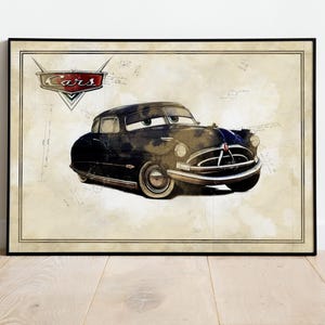 Doc Hudson, Lightning McQueen, Kidsart, Gift For Child, Cars Poster, Cars Prints, Cars Wall Art, Cars Poster Art, Cars Art, Nursery Poster