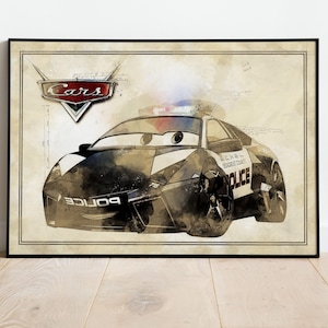 Lightning McQueen Picture, Kidsart, Gift For Child, cars Poster, Cars Poster Metal, Cars Wall Art, Cars Poster Art, Wall Decor, Cars Art