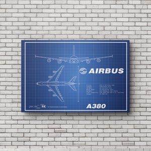 Airbus A380 Poster, Blueprint of A380, Pictures of Planes, Gift For Pilot, Aviation Art, Plane Poster, Digital Download, Mancave Plane Art