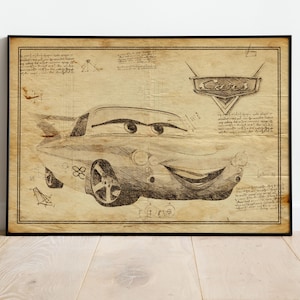 Lightning McQueen, Kidsart, Gift For Child, Cars Poster, Cars Prints, Cars Wall Art, Cars Poster Art, Wall Decor, Cars Art, Nursery Gift