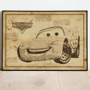 Lightning McQueen Poster, Kidsart, Gift For Child, Cars Poster, Cars Poster Metal, Cars Wall Art, Cars Poster Art, Wall Decor, Nursery Art