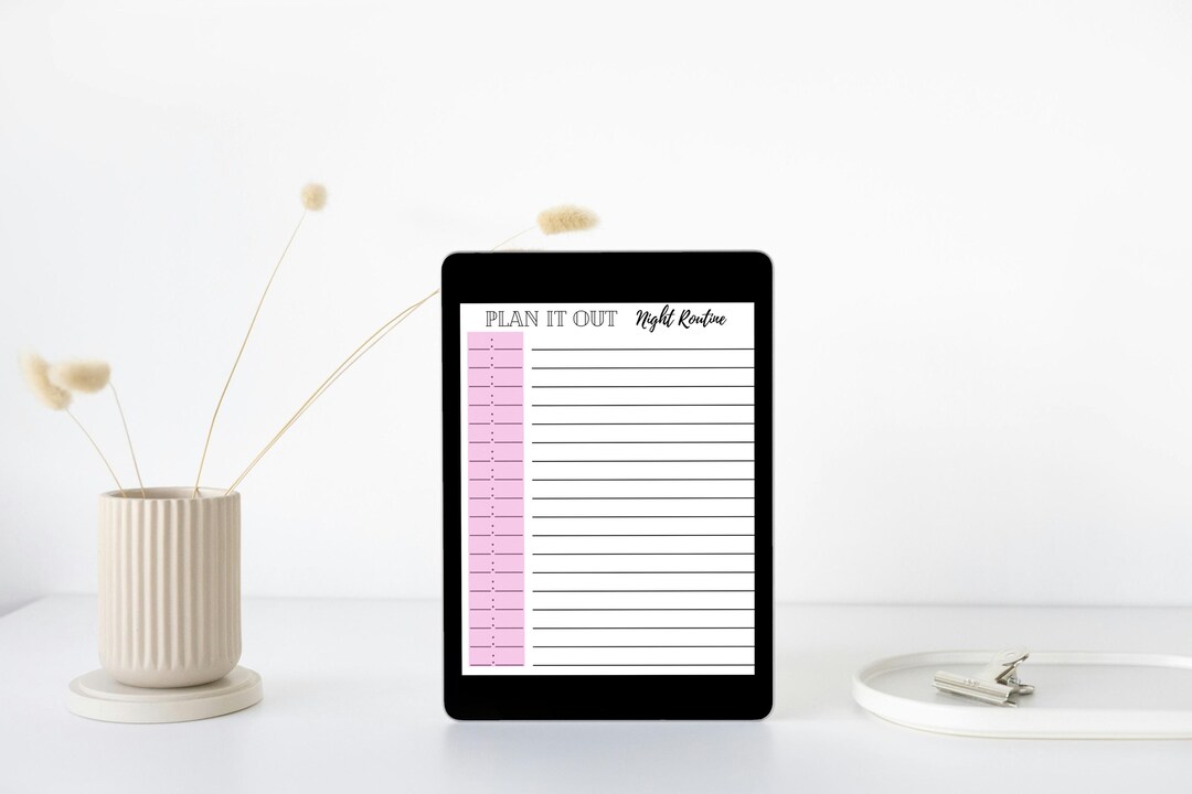 Digital Plan It Out Night Routine Template | Printable Evening Planner ...