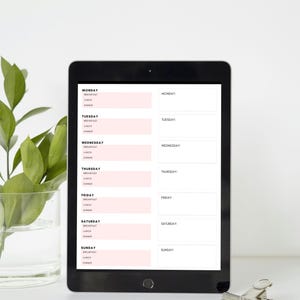 Meal Planner Template | Printable Weekly Meal Organizer | Digital PDF
