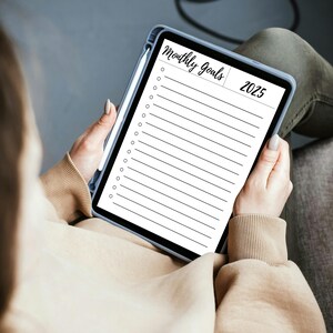 Monthly Goals Template | Printable Goal Planner | Digital PDF