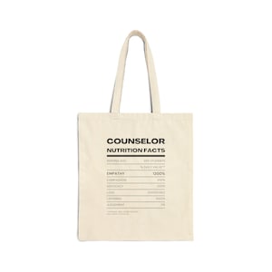 School Counselor Reusable Cotton Canvas Tote Bag: Perfect for National School Counseling Week, Teacher Supplies, or Counselor Gifts