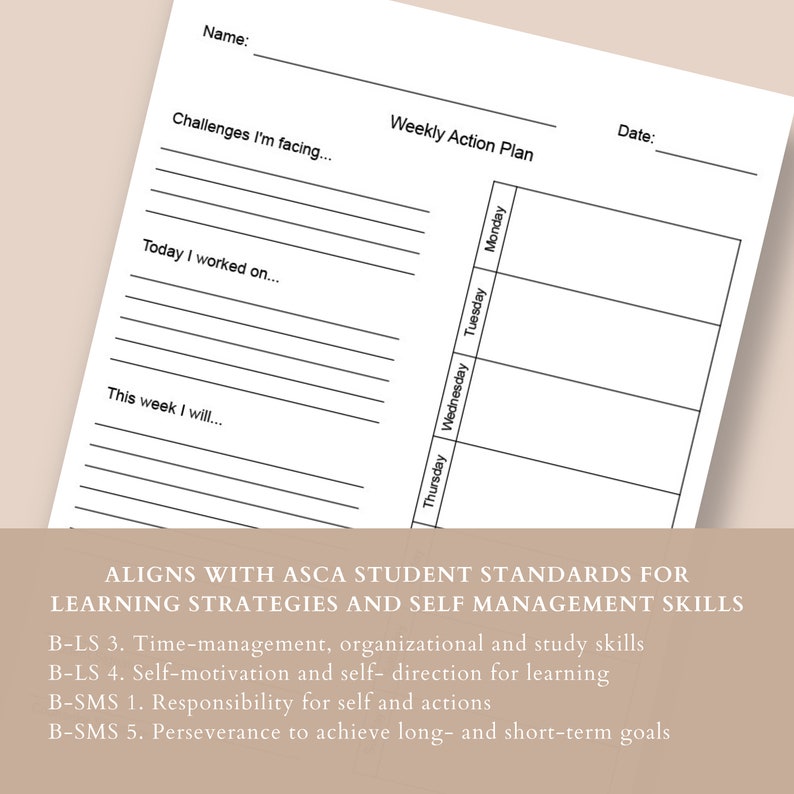 Simple Minimalist Weekly Action Plan & Missing Assignments Tracker for ...