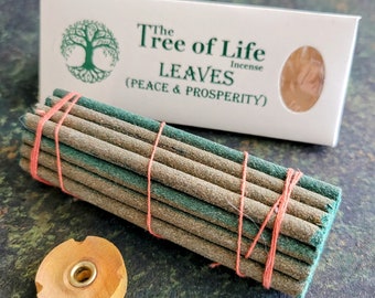 Tree of Life LEAVES: Holy basil and Himalayan herbs incense - Peace and prosperity - Encourage harmony & tolerance. Handmade in Nepal