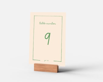 WEDDING TABLE NUMBER- whimsical, colorful, hand drawn, table number, digital download.