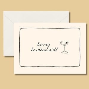 Voorstelkaart bruidsmeisje, minimalistisch, aanpasbaar, kunstzinnig, leuke kaarten, digitale download