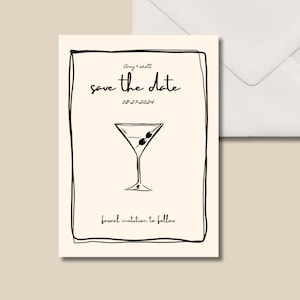 Save the Date, Hand Drawn, Unique, Classy, Chic Invitation, Engagement Party or Wedding Invitation, Digital Download.
