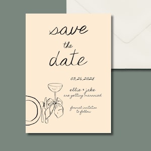 Save the Date, Whimsical, Hand Written, Chic, Funky, Elevated Digital Templates.