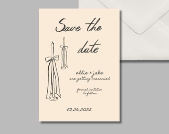 Save the Date, Fully Editable, Elegant, Artsy Hand Drawn Designs, Digital Template.