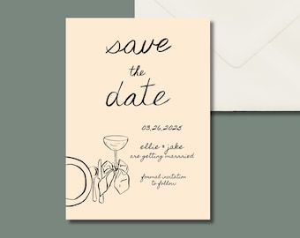 Save the Date, Whimsical, Hand Written, Chic, Funky, Elevated Digital Templates.