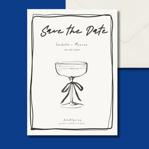 Elegante Save the Date, handgetekend, grillig, schattig, verhoogde uitnodiging, bruiloft briefpapier, digitale download.,