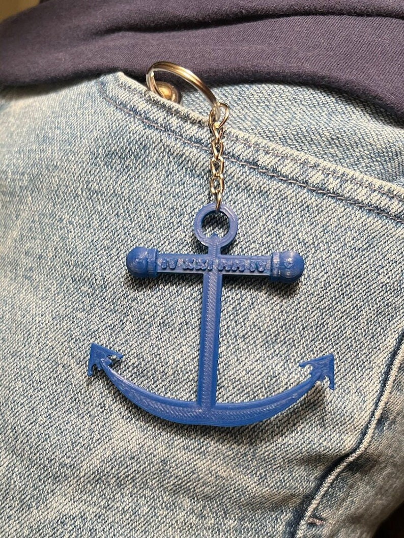 Customizable Anchor Keychain 3D Printed Etsy