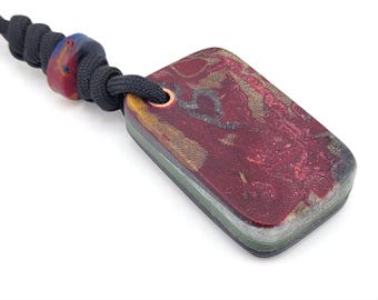 Glow Rag Micarta Worry Stone Keychain FOBS EDC Paracord Fidgeting Pocket