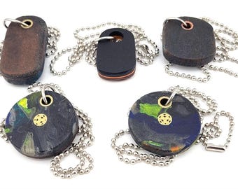 Pendant FOB Keychain Worry Stone EDC Chain Necklace