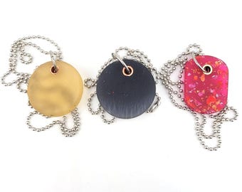 Resin Glow Rag Micarta Pendant EDC Necklace