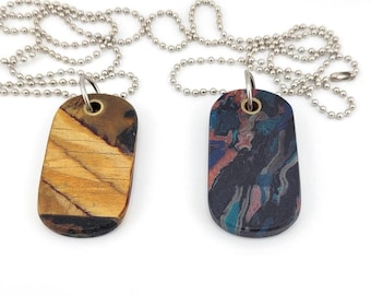 Rag Micarta Pendants Necklace EDC Chain