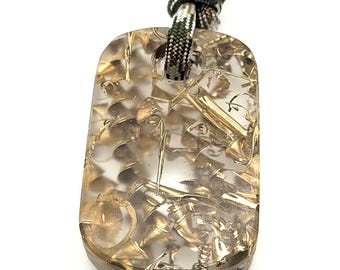 Brass Shavings Resin Worry Stone Keychain FOBS EDC Paracord Fidgeting Pocket
