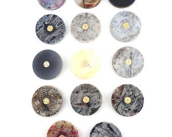 Mosaic Pin Coins Worry Stones Micarta EDC Fidgeting Pocket Stress