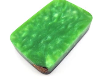 Green Worry Stone Keychain FOBS EDC Fidgeting Wood