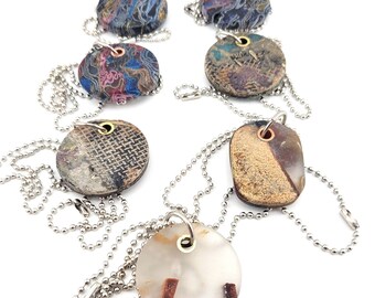 Pendant Rag Micarta Resin EDC Chain Necklace