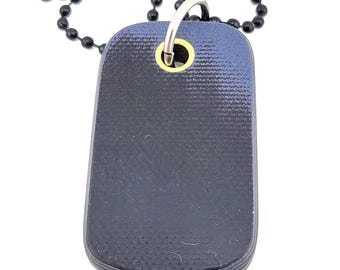 Colgante de micarta de tela, collar EDC, cadena, bolsillo