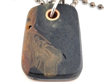 Lona Rag Micarta Colgante EDC Collar Cadena Arpillera